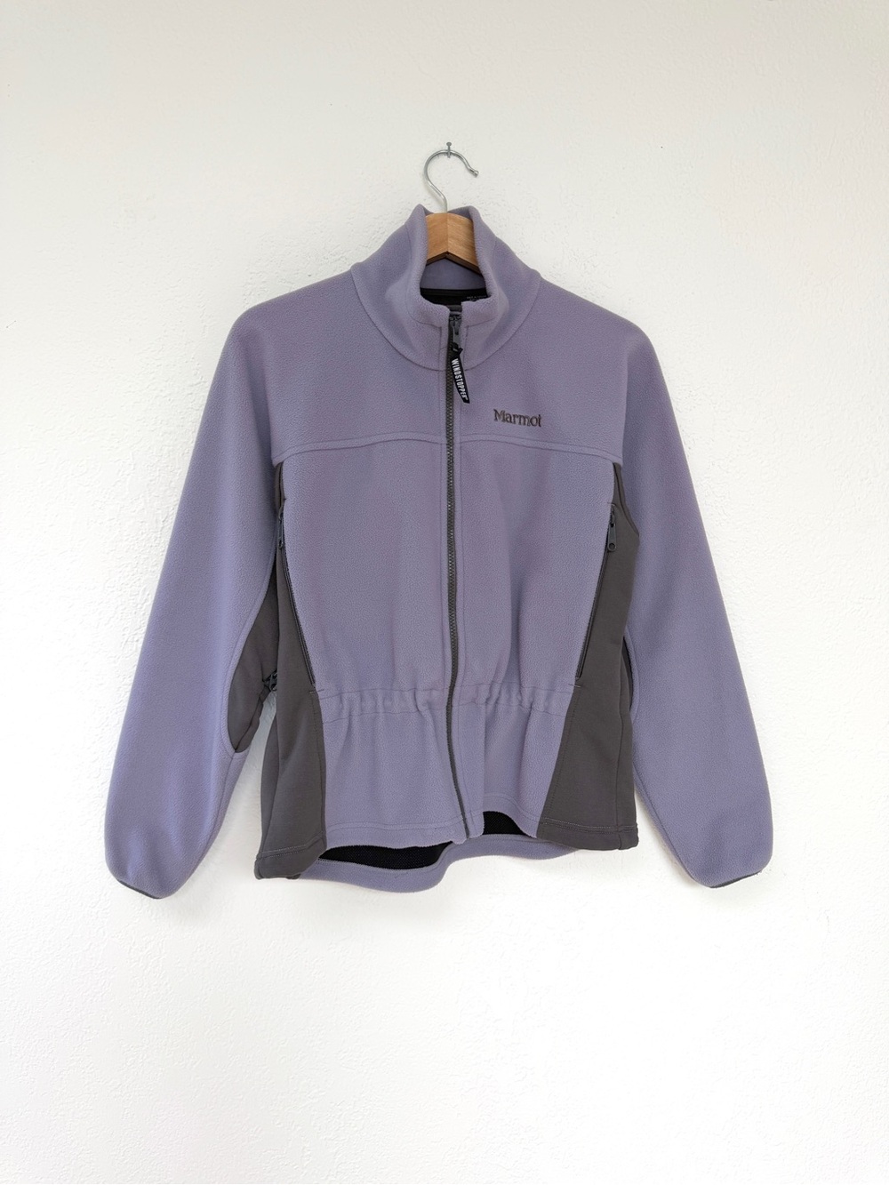 MARMOT lavender windstopper fleece cinch waist jacket / size M